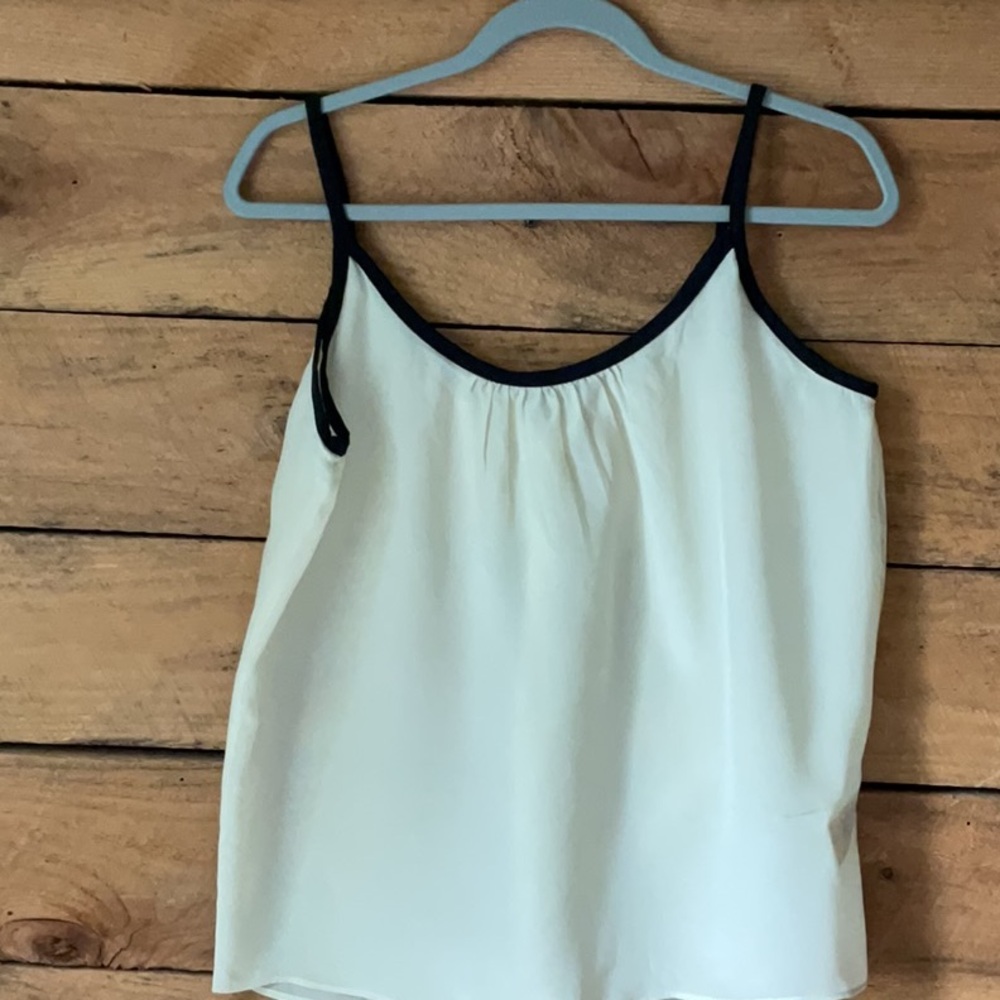EDUN Cream Fitted Sleeveless Camisole silk